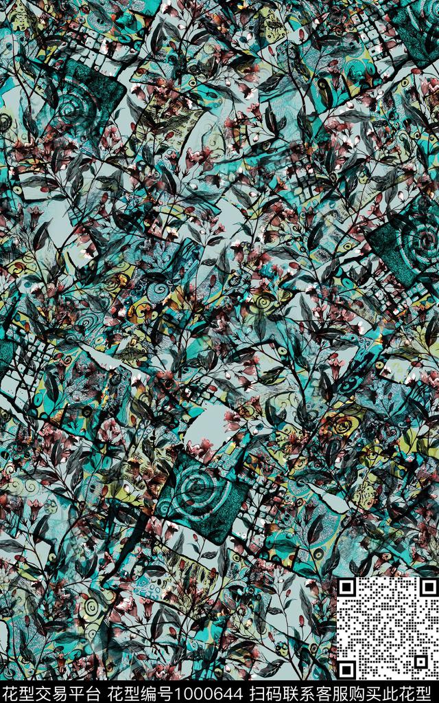 气球民族风抽象数码印花华亿平台下载（图片编号: 1000644） - 瓦栏（Walan）