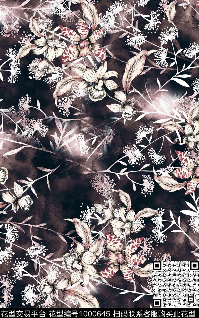 民族风抽象复古数码印花华亿平台下载（图片编号: 1000645） - 瓦栏（Walan）