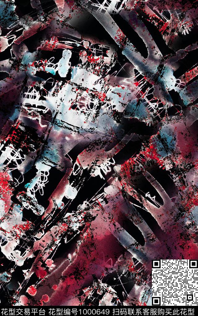 民族风抽象复古数码印花华亿平台下载（图片编号: 1000649） - 瓦栏（Walan）