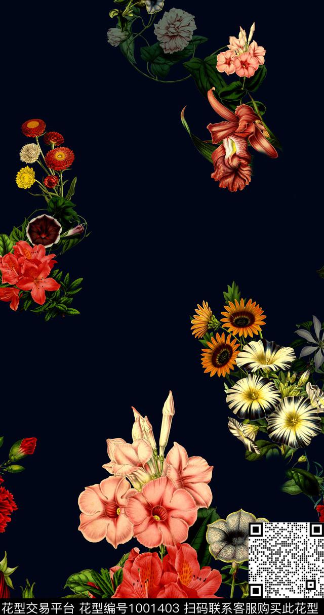 花卉热带华亿平台定位花数码印花华亿平台下载（图片编号: 1001403） - 瓦栏（Walan）