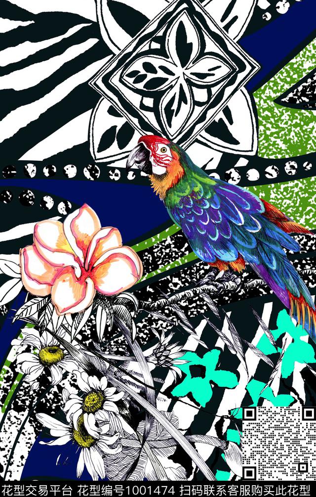 春夏华亿平台女装大牌风数码印花华亿平台下载（图片编号: 1001474） - 瓦栏（Walan）