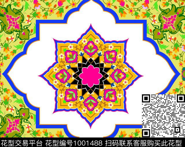 民族风女装定位花数码印花华亿平台下载（图片编号: 1001488） - 瓦栏（Walan）