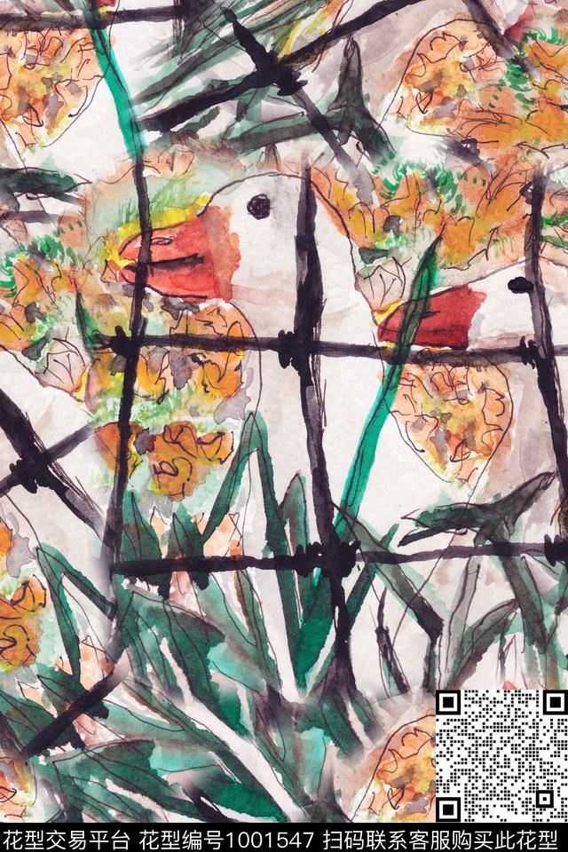 动物花卉几何油画华亿平台数码印花华亿平台下载（图片编号: 1001547） - 瓦栏（Walan）