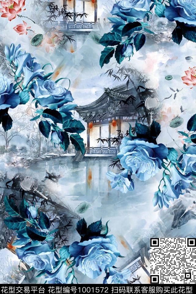 玉兰花小碎花花卉数码印花华亿平台下载（图片编号: 1001572） - 瓦栏（Walan）