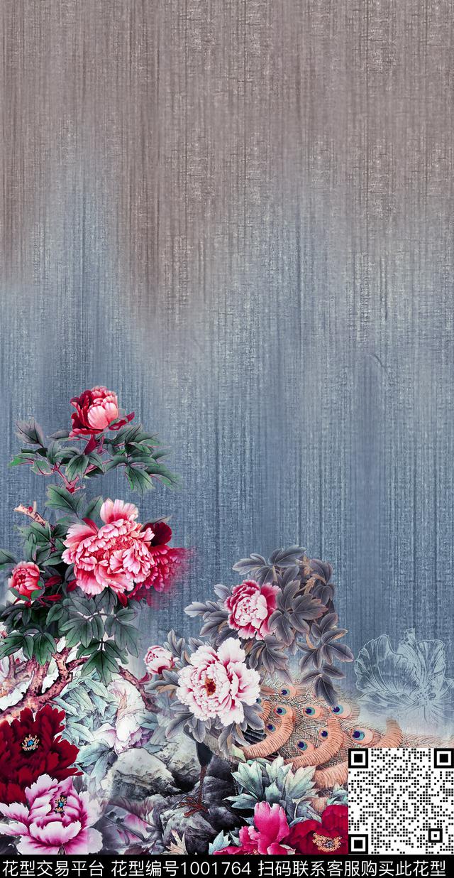 数码华亿平台花卉定位花数码印花华亿平台下载（图片编号: 1001764） - 瓦栏（Walan）