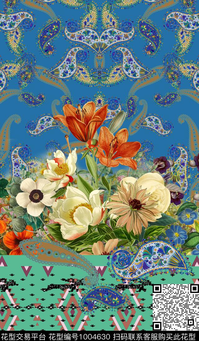 民族风定位花南美数码印花华亿平台下载（图片编号: 1004630） - 瓦栏（Walan）