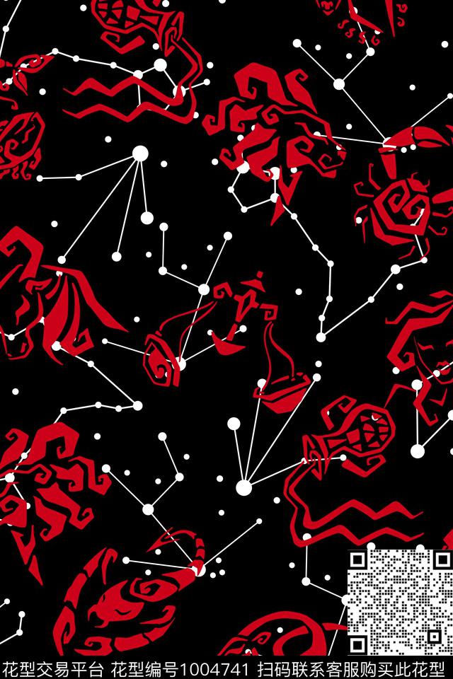 星座线条男装传统印花华亿平台下载（图片编号: 1004741） - 瓦栏（Walan）