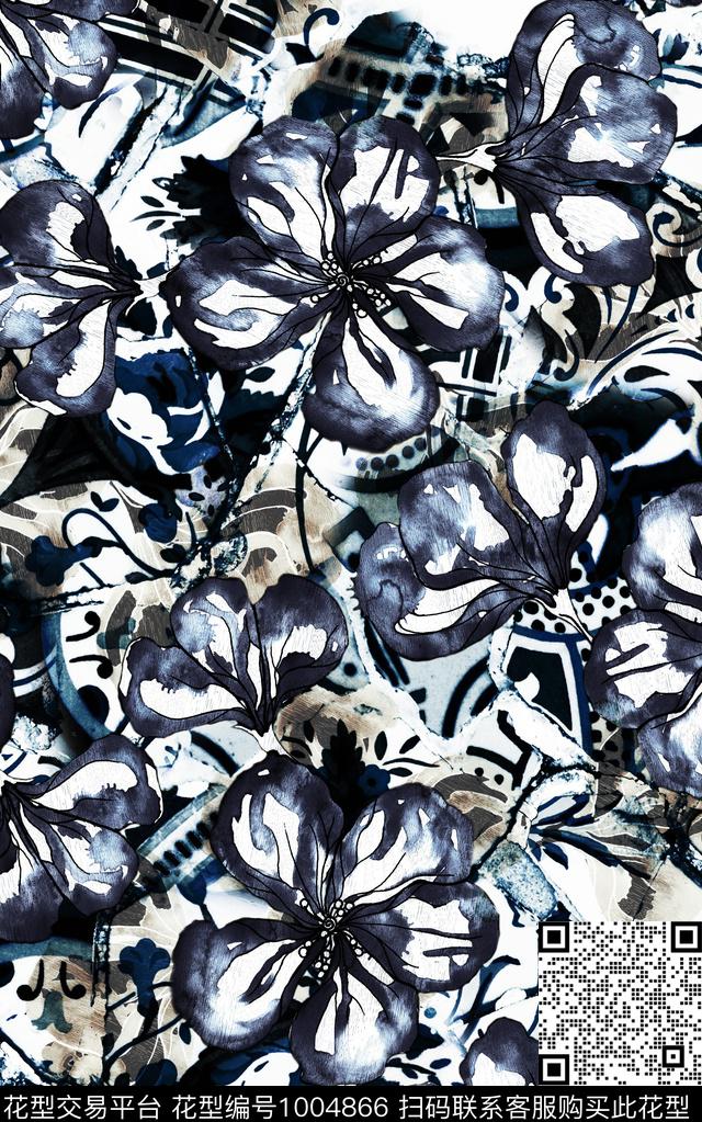 民族风抽象几何数码印花华亿平台下载（图片编号: 1004866） - 瓦栏（Walan）