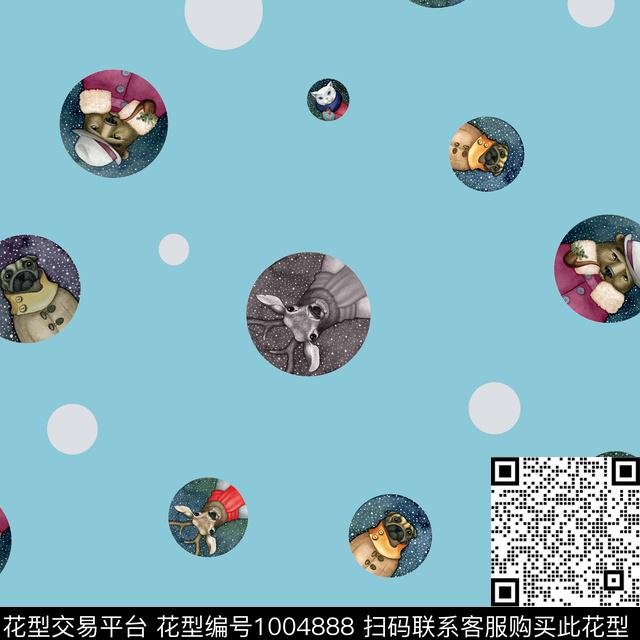 鹿猫抽象数码印花华亿平台下载（图片编号: 1004888） - 瓦栏（Walan）