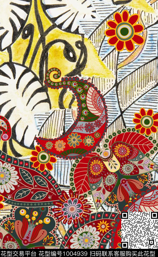 数码华亿平台民族风波西米亚数码印花华亿平台下载（图片编号: 1004939） - 瓦栏（Walan）