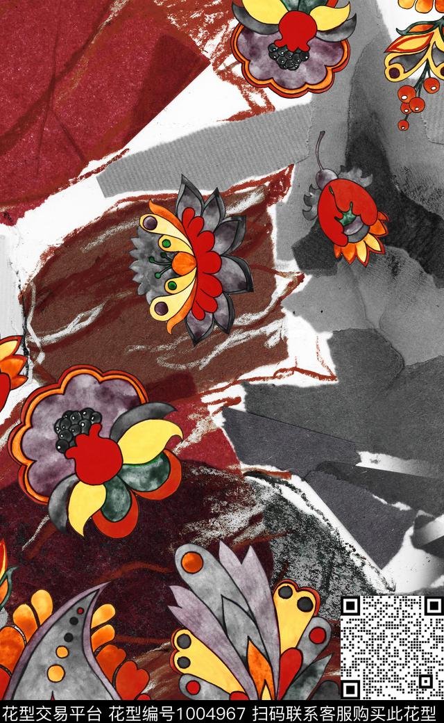 数码华亿平台民族风波西米亚数码印花华亿平台下载（图片编号: 1004967） - 瓦栏（Walan）