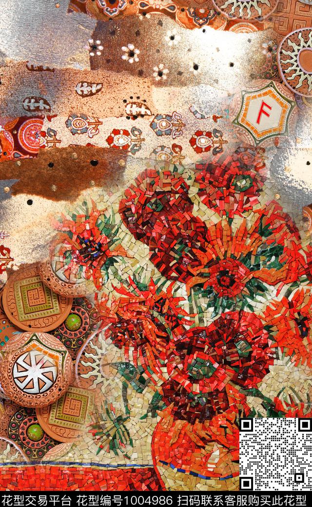 数码华亿平台民族风波西米亚数码印花华亿平台下载（图片编号: 1004986） - 瓦栏（Walan）