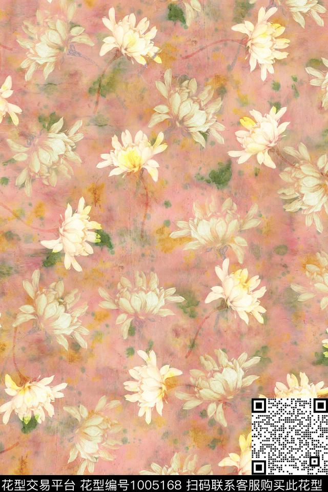 趣味肌理花卉数码印花华亿平台下载（图片编号: 1005168） - 瓦栏（Walan）
