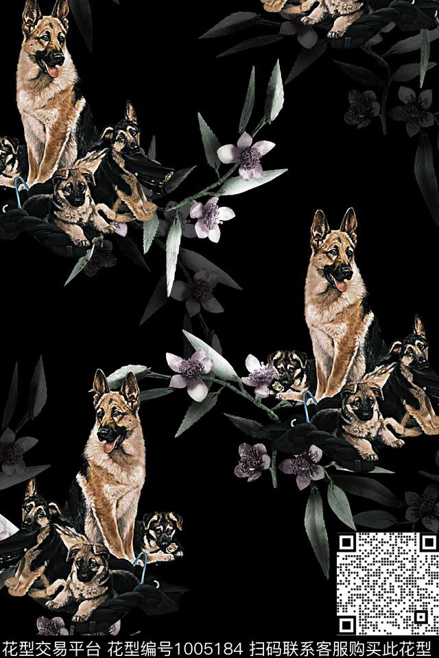花卉潮牌狗数码印花华亿平台下载（图片编号: 1005184） - 瓦栏（Walan）