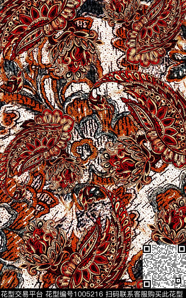 民族风抽象几何数码印花华亿平台下载（图片编号: 1005216） - 瓦栏（Walan）