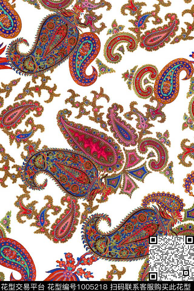 佩斯利几何花纹数码印花华亿平台下载（图片编号: 1005218） - 瓦栏（Walan）