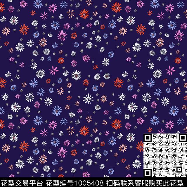 小碎花花卉女装数码印花华亿平台下载（图片编号: 1005408） - 瓦栏（Walan）