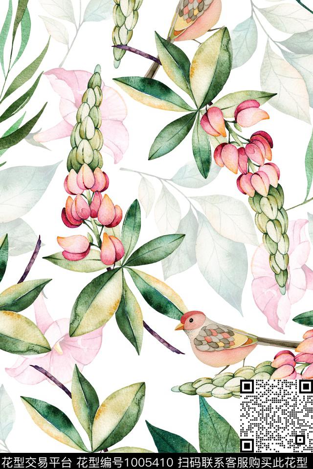 春夏华亿平台植物花卉数码印花华亿平台下载（图片编号: 1005410） - 瓦栏（Walan）