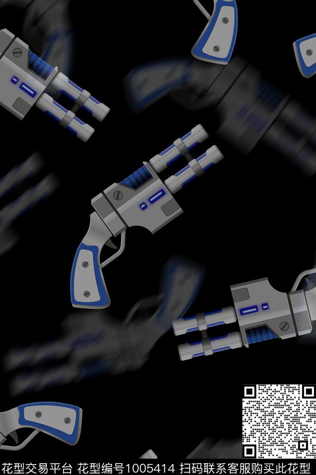 趣味男装枪数码印花华亿平台下载（图片编号: 1005414） - 瓦栏（Walan）