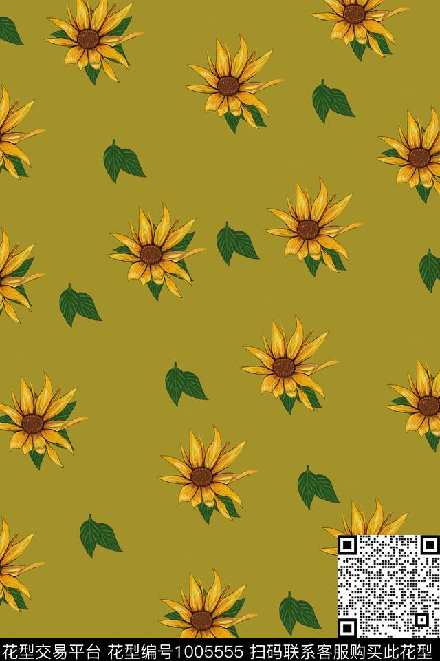 花卉复古简约数码印花华亿平台下载（图片编号: 1005555） - 瓦栏（Walan）