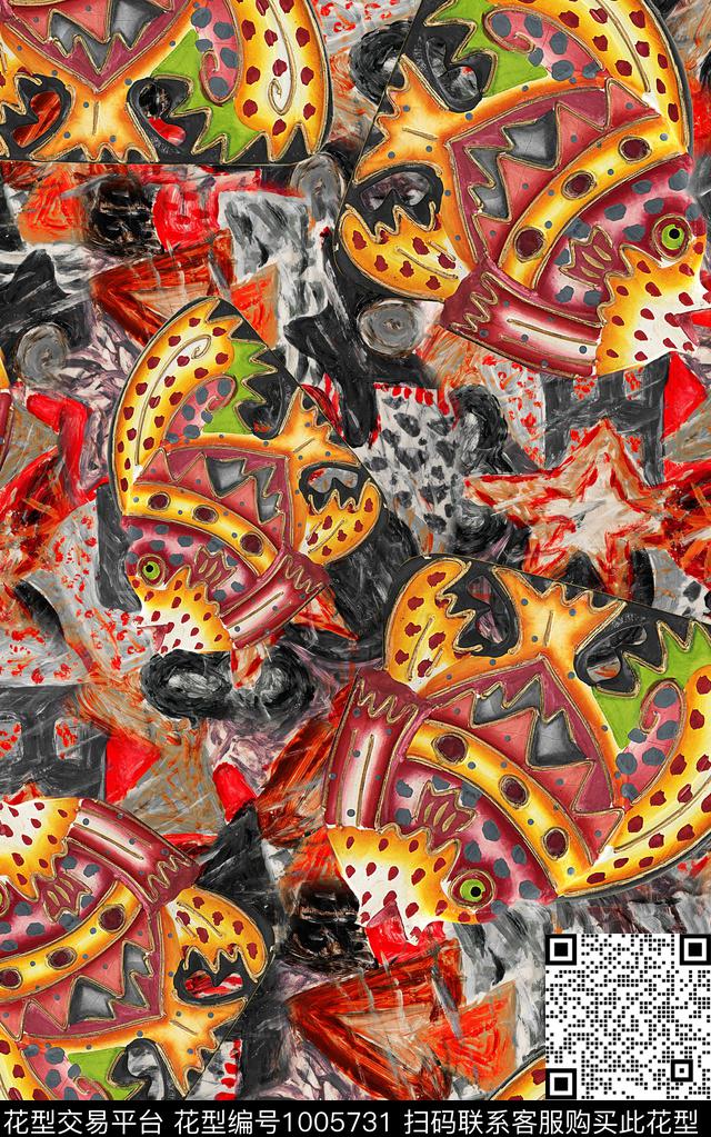 数码华亿平台民族风油画华亿平台数码印花华亿平台下载（图片编号: 1005731） - 瓦栏（Walan）