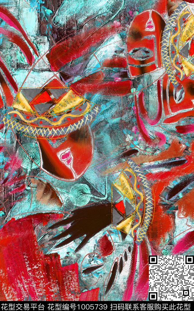 数码华亿平台民族风油画华亿平台数码印花华亿平台下载（图片编号: 1005739） - 瓦栏（Walan）