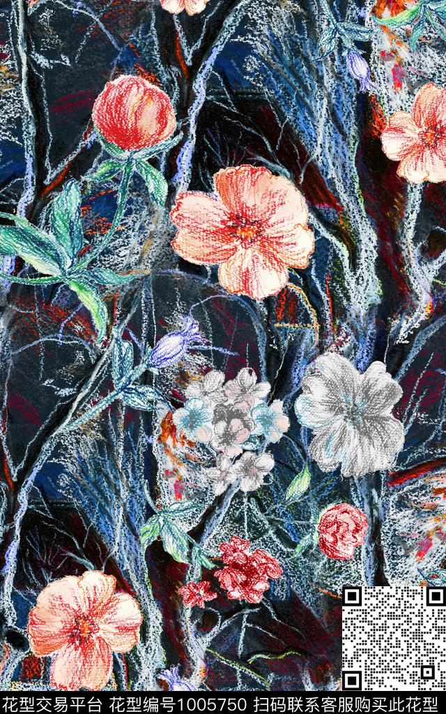 数码华亿平台肌理花卉数码印花华亿平台下载（图片编号: 1005750） - 瓦栏（Walan）