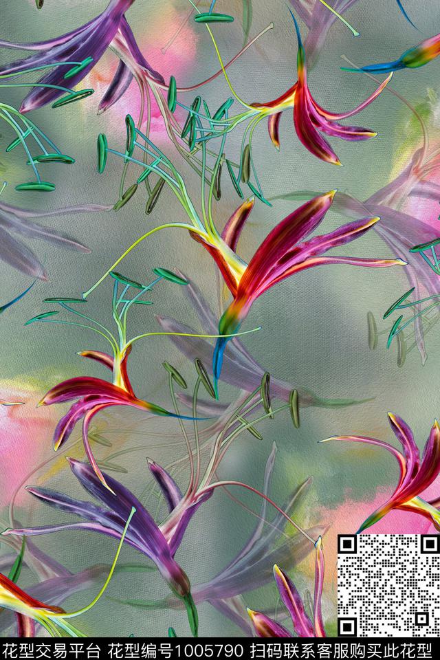 数码华亿平台植物休闲数码印花华亿平台下载（图片编号: 1005790） - 瓦栏（Walan）