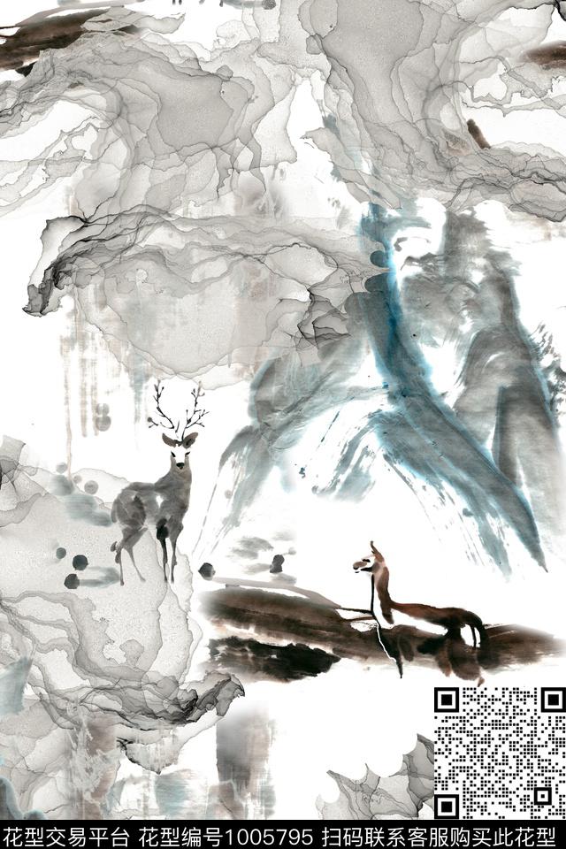 数码华亿平台女装国画数码印花华亿平台下载（图片编号: 1005795） - 瓦栏（Walan）