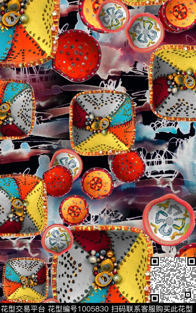 数码华亿平台民族风女装数码印花华亿平台下载（图片编号: 1005830） - 瓦栏（Walan）