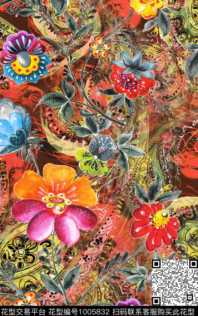 数码华亿平台民族风女装数码印花华亿平台下载（图片编号: 1005832） - 瓦栏（Walan）