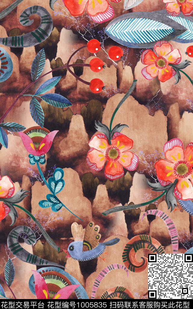 数码华亿平台民族风女装数码印花华亿平台下载（图片编号: 1005835） - 瓦栏（Walan）