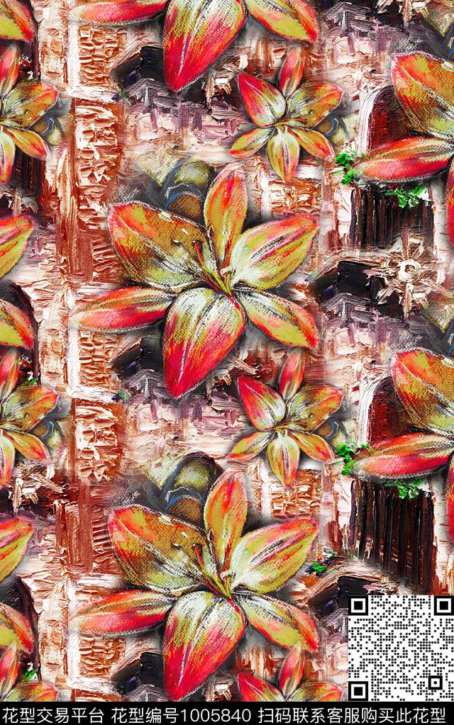 民族风线条笔触数码印花华亿平台下载（图片编号: 1005840） - 瓦栏（Walan）