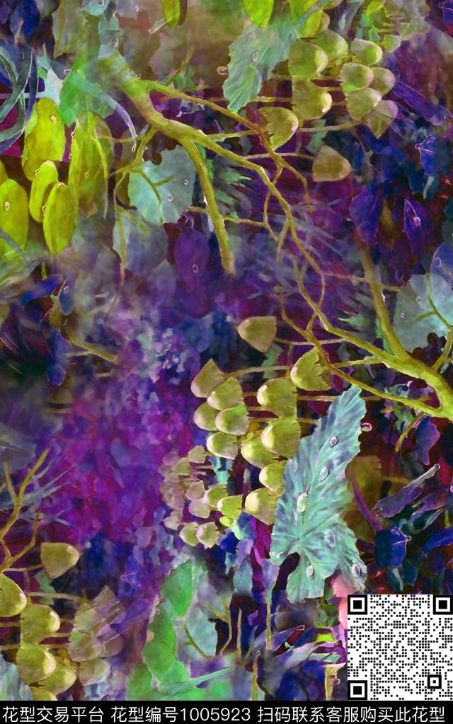 数码华亿平台抽象花卉数码印花华亿平台下载（图片编号: 1005923） - 瓦栏（Walan）