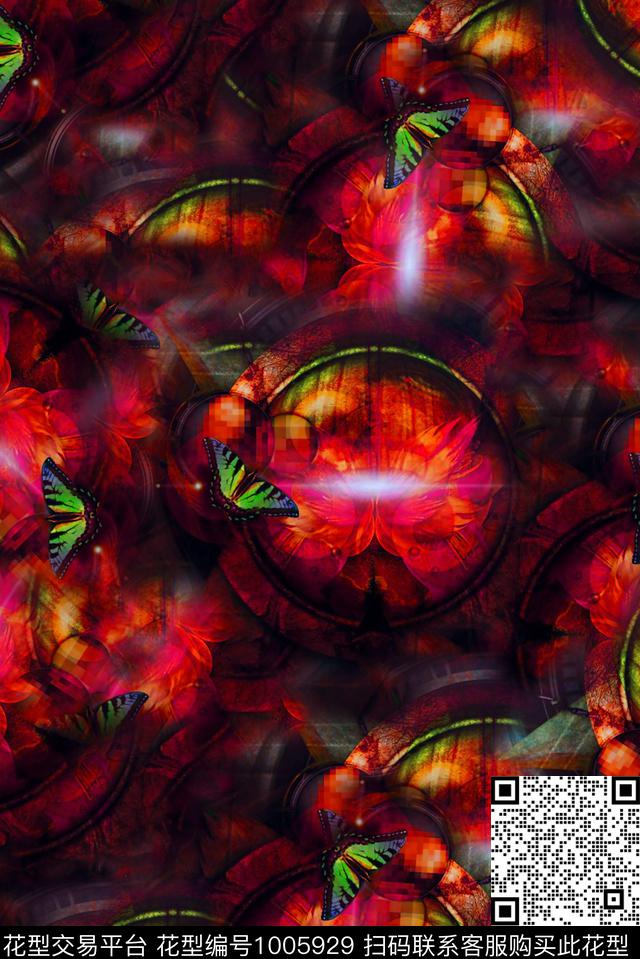 数码华亿平台抽象女装数码印花华亿平台下载（图片编号: 1005929） - 瓦栏（Walan）