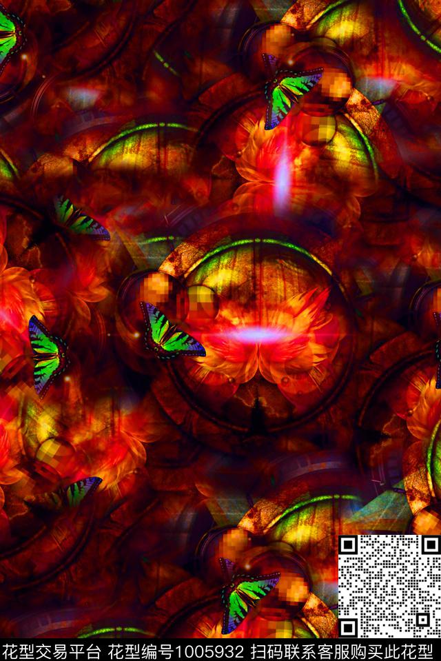 数码华亿平台抽象女装数码印花华亿平台下载（图片编号: 1005932） - 瓦栏（Walan）