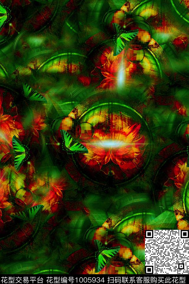 数码华亿平台抽象女装数码印花华亿平台下载（图片编号: 1005934） - 瓦栏（Walan）