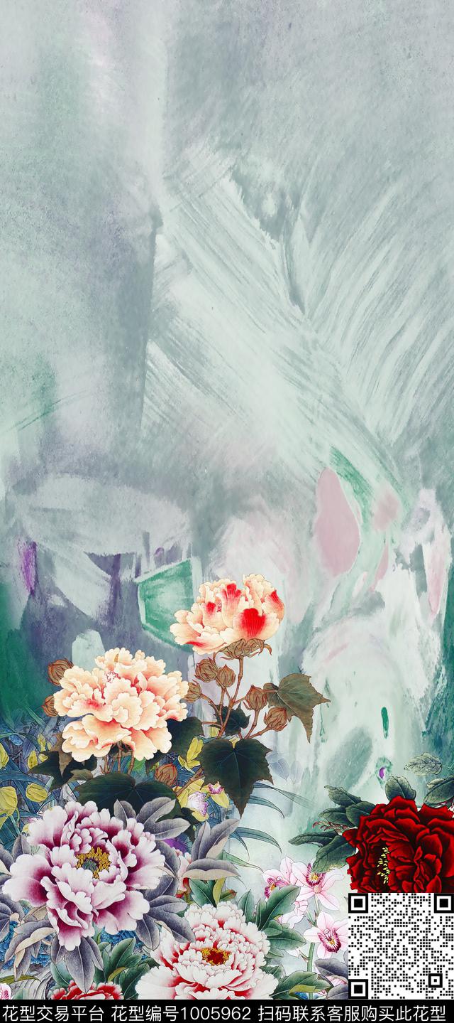 数码华亿平台花卉定位花数码印花华亿平台下载（图片编号: 1005962） - 瓦栏（Walan）