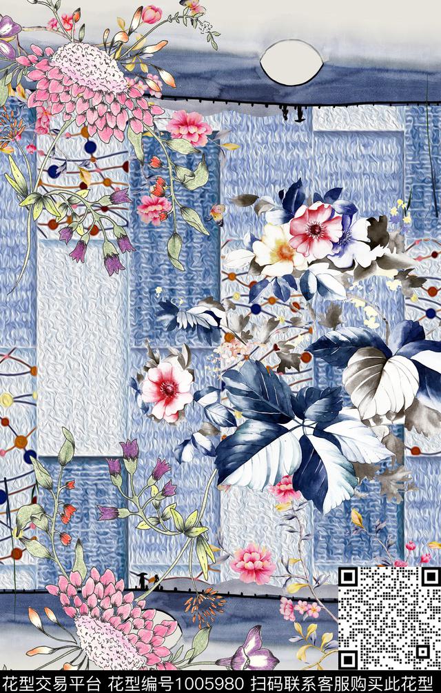 数码华亿平台花卉定位花数码印花华亿平台下载（图片编号: 1005980） - 瓦栏（Walan）