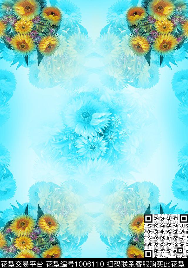 数码华亿平台围巾向日葵数码印花华亿平台下载（图片编号: 1006110） - 瓦栏（Walan）