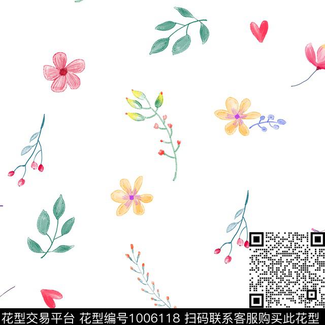 炫彩小碎花水彩花卉数码印花华亿平台下载（图片编号: 1006118） - 瓦栏（Walan）