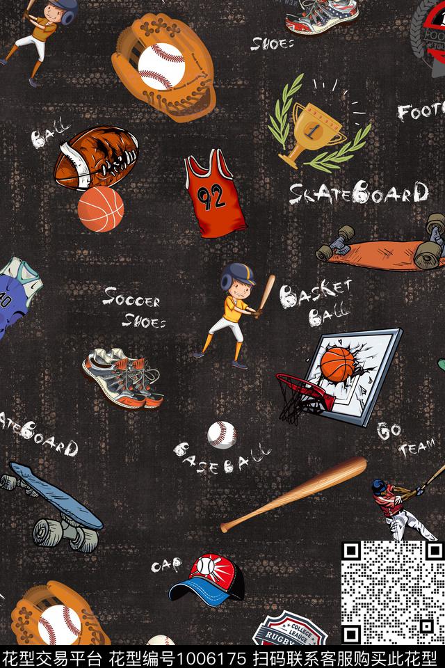 卡通肌理运动数码印花华亿平台下载（图片编号: 1006175） - 瓦栏（Walan）