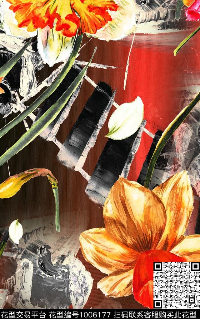 数码华亿平台民族风大花数码印花华亿平台下载（图片编号: 1006177） - 瓦栏（Walan）