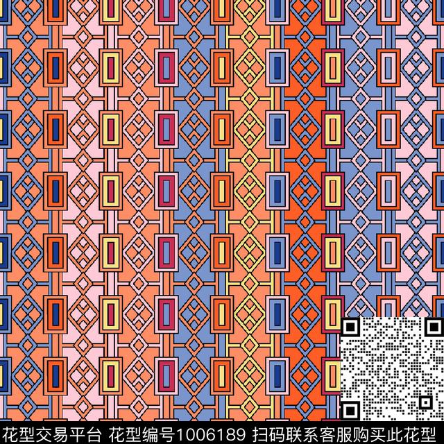 民族风抽象男装数码印花华亿平台下载（图片编号: 1006189） - 瓦栏（Walan）