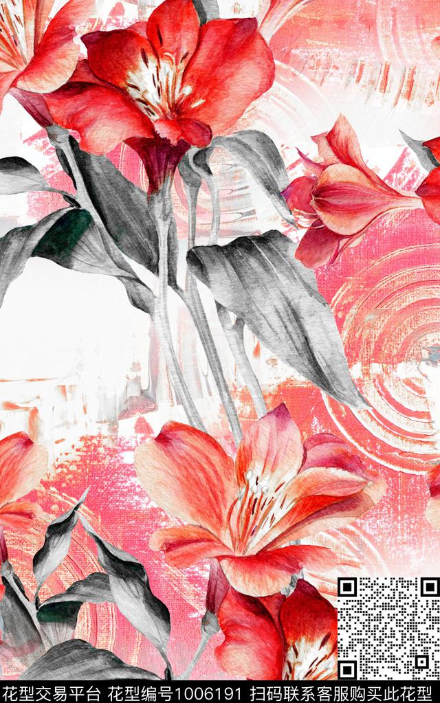 数码华亿平台民族风大花数码印花华亿平台下载（图片编号: 1006191） - 瓦栏（Walan）
