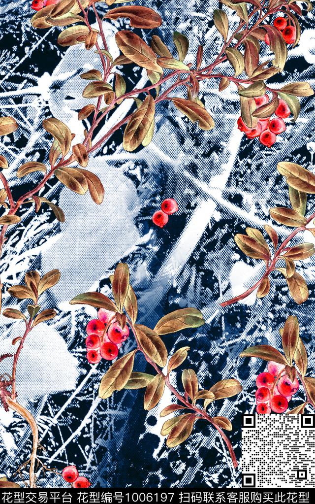 花卉笔触肌理底数码印花华亿平台下载（图片编号: 1006197） - 瓦栏（Walan）
