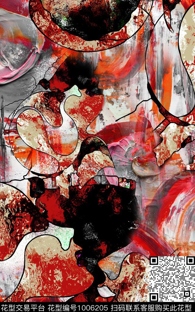 民族风线条笔触数码印花华亿平台下载（图片编号: 1006205） - 瓦栏（Walan）