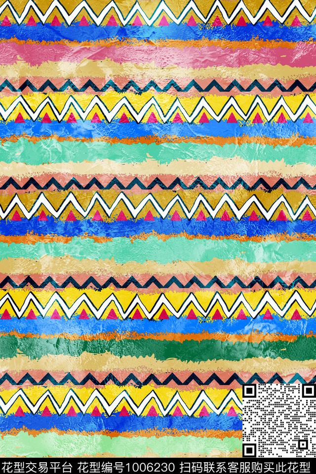 条纹肌理油画华亿平台数码印花华亿平台下载（图片编号: 1006230） - 瓦栏（Walan）