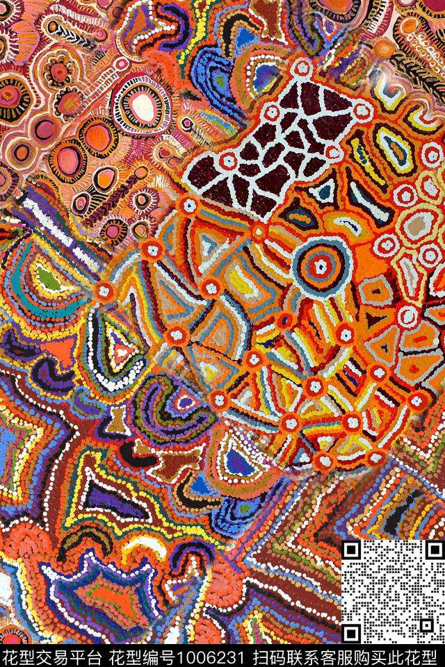 肌理抽象几何数码印花华亿平台下载（图片编号: 1006231） - 瓦栏（Walan）