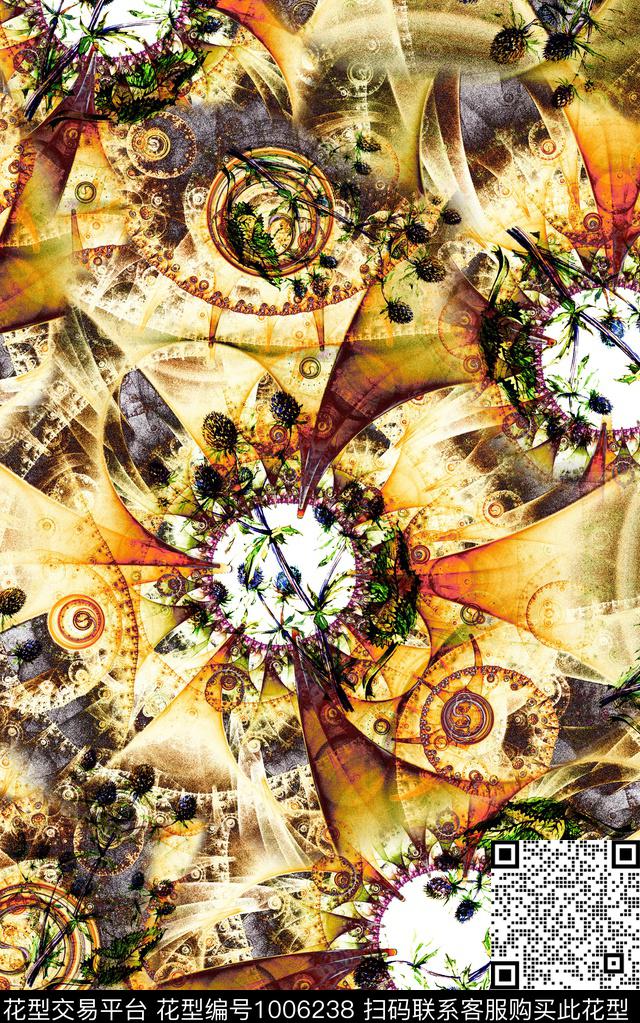 民族风抽象几何数码印花华亿平台下载（图片编号: 1006238） - 瓦栏（Walan）